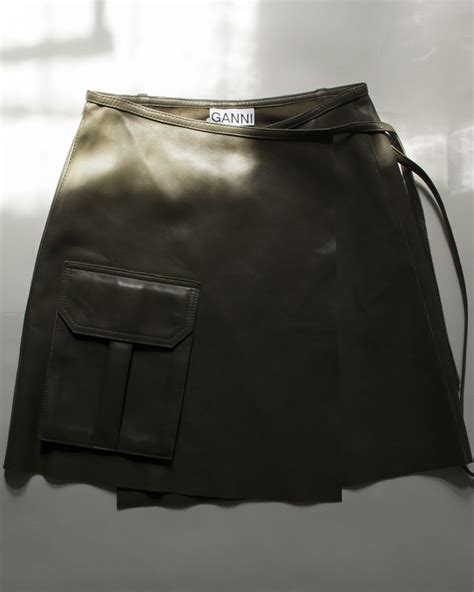 Ganni Leather Wrap Skirt Neuzwei
