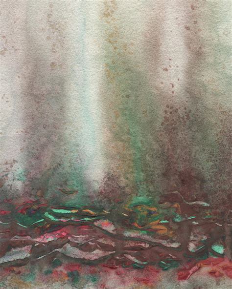 Mystic Landscape Abstract Watercolor Art Painting By Irina Sztukowski