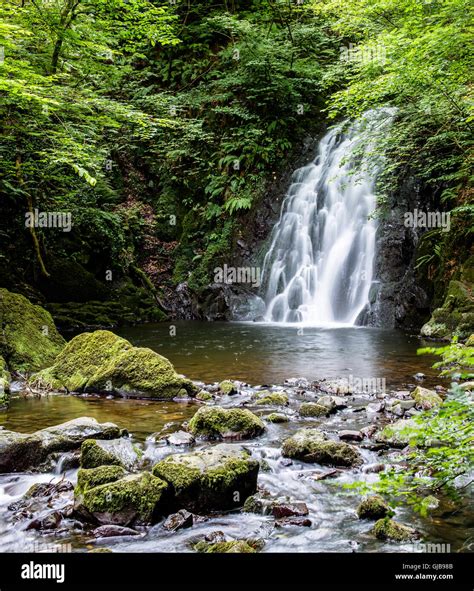 Gleno Waterfall County Antrim Northern Ireland Stock Photo Alamy