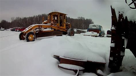 Plowing Snow With A Old Grader Youtube