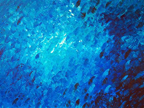 Blue Abstract Painting Aqua 36x48 Silver By