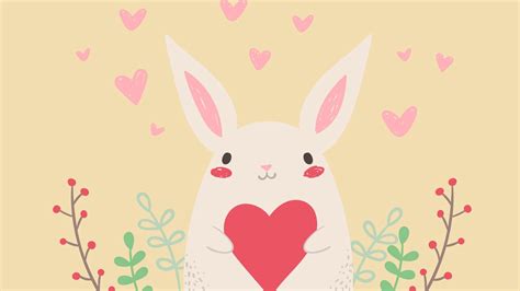 Download Wallpaper 1920x1080 Hare Rabbit Art Heart