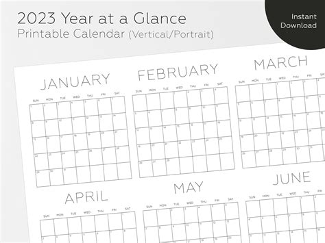 Calendar Printable 2023 Calendar Monthly Calendar 2023 Big Etsy Uk In