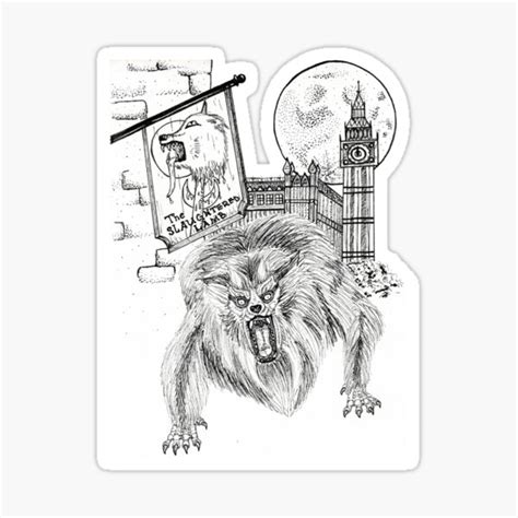 American Werewolf In London Sticker For Sale By Tablscraps Redbubble