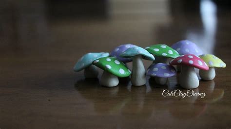 How To Make Polymer Clay Mushrooms Polymer Clay Mushroom Polymer Clay Crafts Polymer Clay