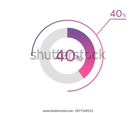 40 Percentage Diagrams Pie Chart Your Stock Vector Royalty Free