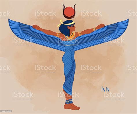Ilustración De Isis Diosa De La Vida Y La Magia En La Mitología Egipcia Y Más Vectores Libres De