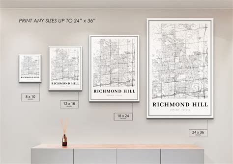 Richmond Hill Ontario Map Print On Canada Map Art Poster Etsy