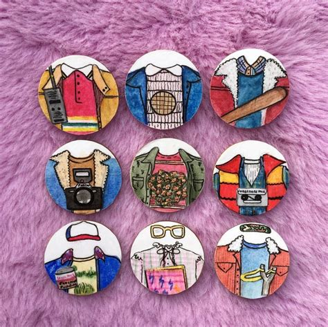 Stranger Things Pin Badge Iconic Outfit Collection Etsy