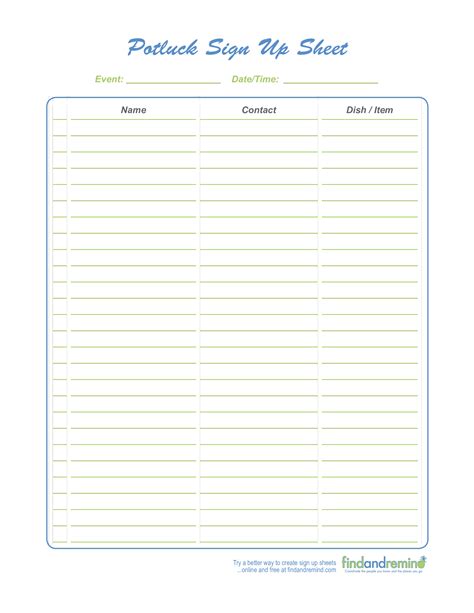 Office Potluck Signup Sheet How To Create An Office Potluck Signup