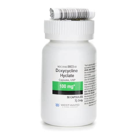 Doxycycline Hyclate, 100mg, 50 Capsules/Bottle | McGuff Medical Products