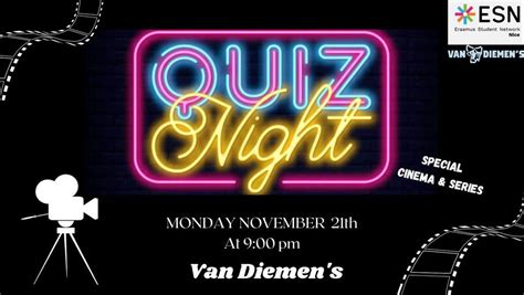 Quiz Night By Esn Nice Van Diemens Australian Pub Nice November 21