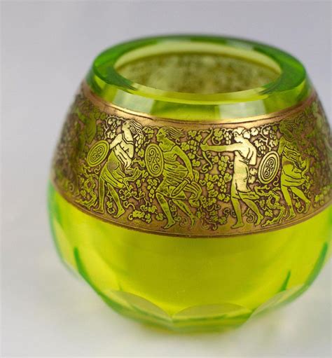 Moser Uranium Glass Vaseline Glass Vase For Sale At 1stdibs Uranium Glass For Sale Vaseline