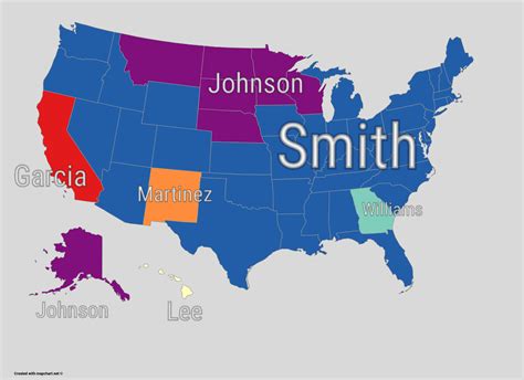 Most Common Surname In The United States By State Oc