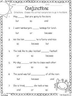 Our premium worksheet bundle contains 10 activities to challenge your students and help them understand each and every topic required at 4th grade level math. Conjunction Worksheet (6 problems with answer key) | TWS ...