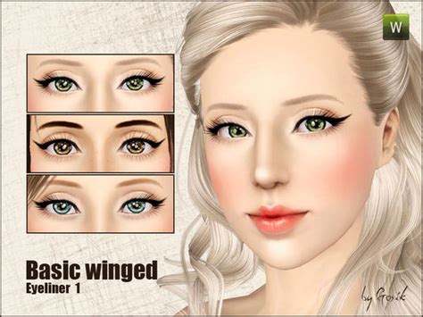 Custom Sims 3 Basic Winged Eyeliner Set