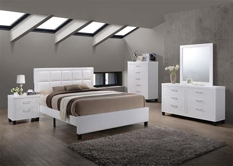 Amazon Gtu Furniture Contemporary Styling White Pc Queen Bedroom