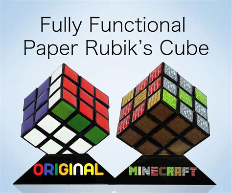 Functional Paper Rubiks Cube Original And Minecraft Rubiks Cube