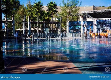 Universal Studios Water Fountain Editorial Stock Image Image Of
