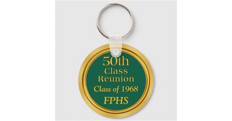 Green Gold 50th Class Reunion Ts Personalized Keychain Zazzle