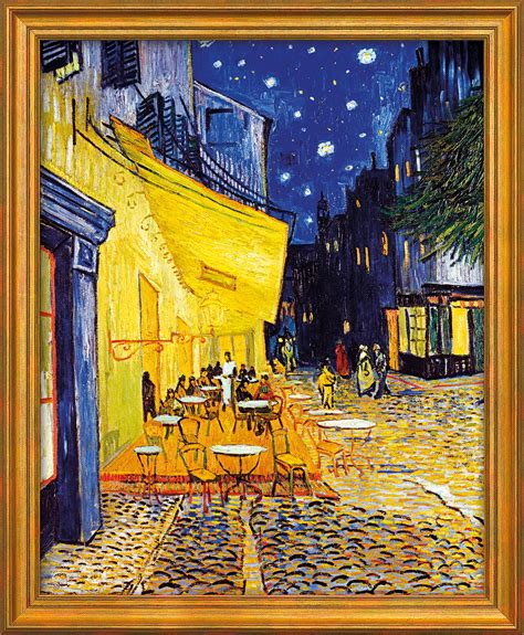 Bild Café Terrasse am Abend in Arles 1888 gerahmt von Vincent van