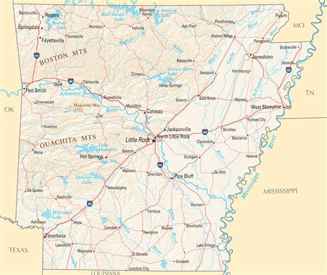 Arkansas Map With Cities And Towns Map