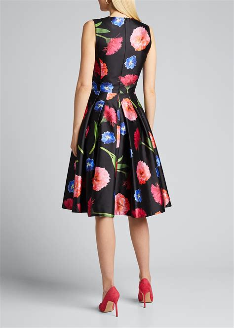 Front name display so everyone knows who the newest addition to your collection is. Carolina Herrera Floral Mikado Sleeveless A-Line Dress ...