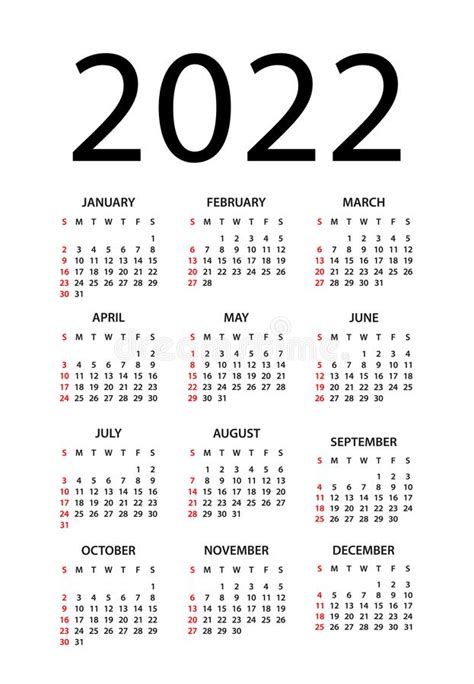 Calendar 2022 Template Vector Set Desk Calendar 2022 Happy New Year