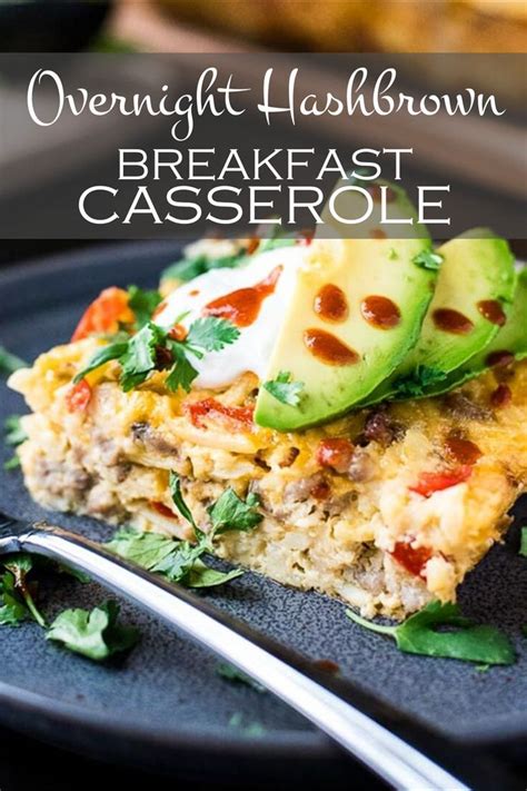 Sprinkle the finished casserole with a generous sprinkle of chopped green onion or chives. Overnight Hash Brown Breakfast Casserole | Recipe | Food recipes, Breakfast casserole, Overnight ...