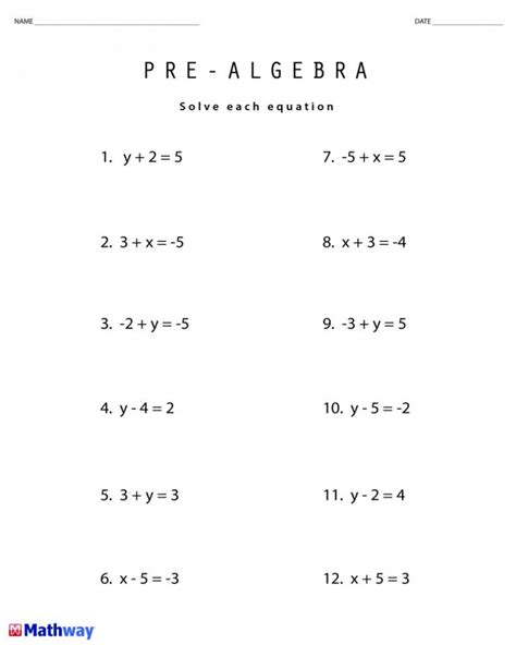 Free Printable 8th Grade Math Worksheets With Answer Key Math