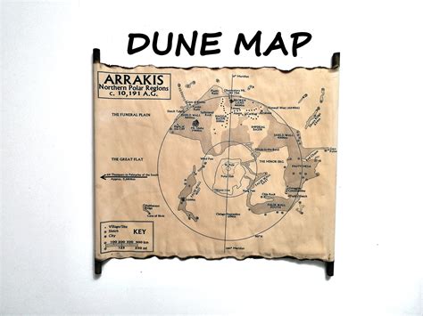 Map Of Arrakis Dune Map On Handmade Scroll Etsy Uk