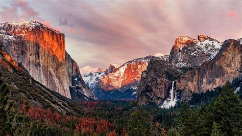 Hd Wallpaper National Park Cathedral Rocks Tunnel View California