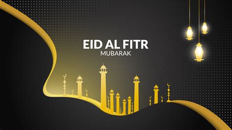 Eid Al Fitr Black And Gold Halftone 1082571 Vector Art At Vecteezy