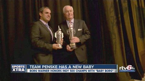 Montoya Penske Receive Baby Borg Trophies