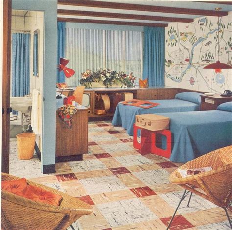 Fabulous Mcm Hotel Room 1955 Mid Century Modern Interiors Retro