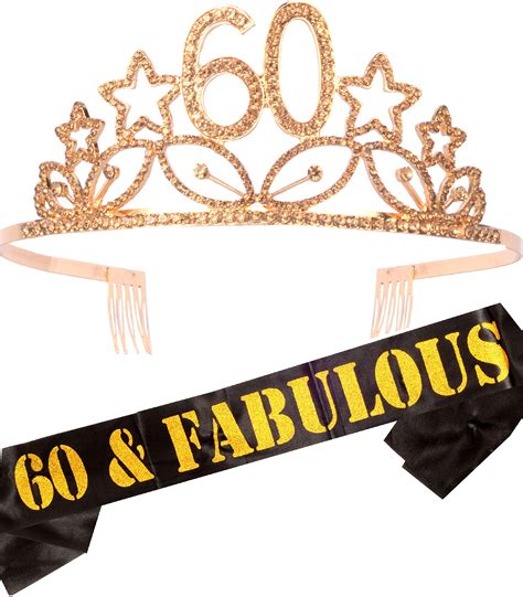 Buy Th Birthday Tiara And Sash Gold Th Birthday Gifts For Woman HAPPY Th Birthday Party