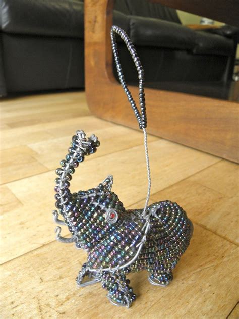 African Beaded Wire Animal Sculpture Elephant Christmas Tree Etsy