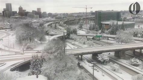 Portlands Historic Snowfall As Seen From The Aerial Tram Youtube