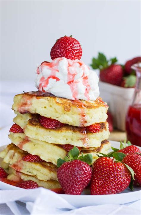 This impressive skillet strawberry shortcake recipe eliminates much of the hassle and mess of traditional strawberry shortcakes. Strawberry Shortcake Pancakes | Recipe (With images) | Food, Yummy breakfast, Savoury cake