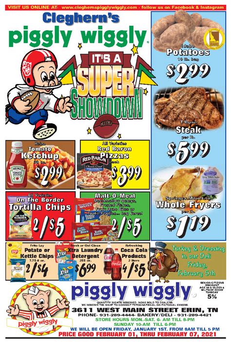 If you had the chance to get the things you need cheaper, would you take advantage of this chance? Weekly Ad - Clegherns Piggly Wiggly Grocery Store Erin Tn