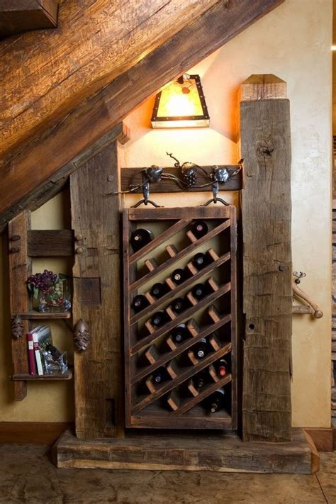 For the free downloadable pdf plans click here. DIY wooden wine racks rustic wine cellar ideas old beams # ...
