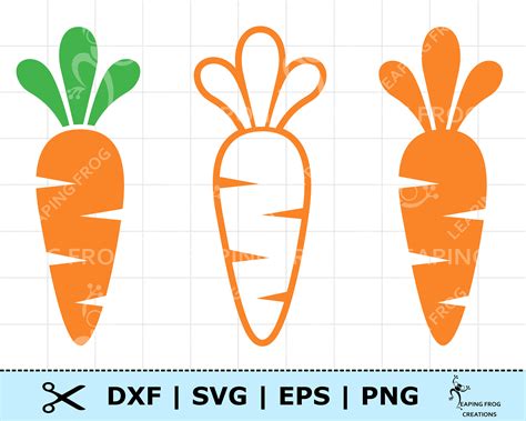 Orange Carrot Svg Png Dxf Eps Three Easter Carrots Cricut Etsy