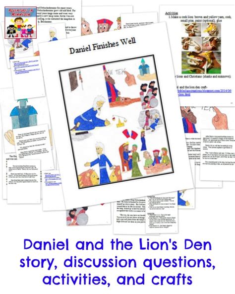 Daniel And The Lions Den Activities