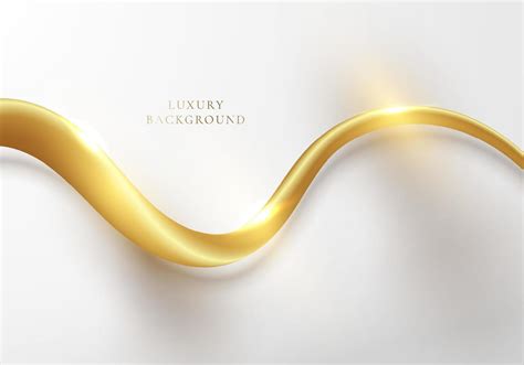 Abstract Elegant Template Design D Golden Wave Curved Line Elements