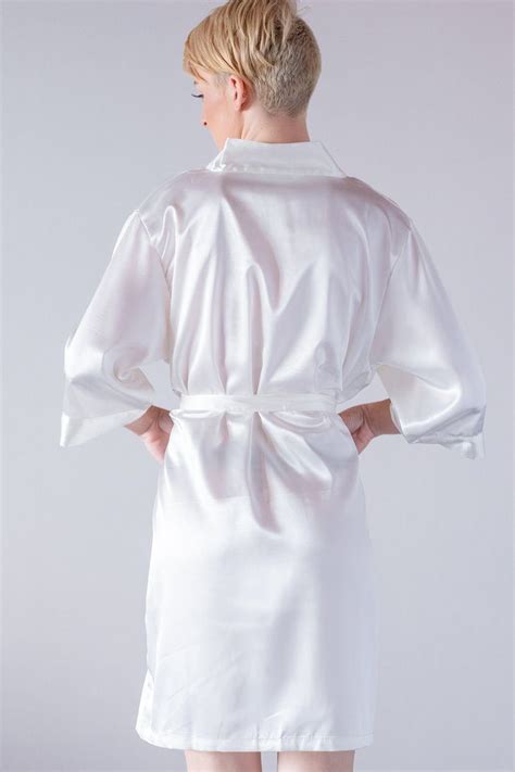 White Bridal Robes Satin Lace Robe At Pretty Robes
