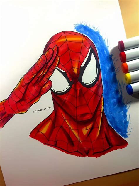 Saluting Spiderman Sketch Comics Amino