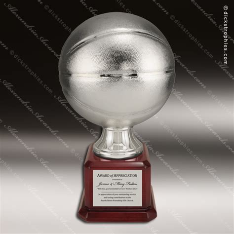 Premium Resin Large Silver Fantasy Basketball Trophy Award Premium