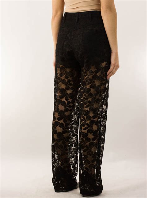 Chanel Black Lace High Waisted Pants With Short Lining Penny Pincher