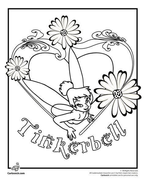 Personalised tinkerbell happy birthday novelty gift mug. Tinkerbell and Flowers Coloring Page | Woo! Jr. Kids ...