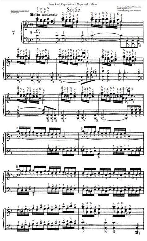 Sortie In F Major From Lorganiste By Cesar Franck With Fingering
